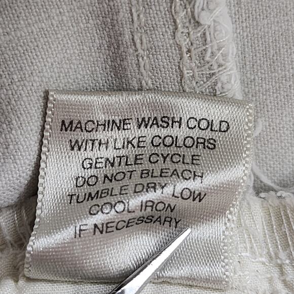 Christopher & Banks Jeans Women 14 White Stretch Crop Capri Side Slit Stretch - Picture 7 of 13